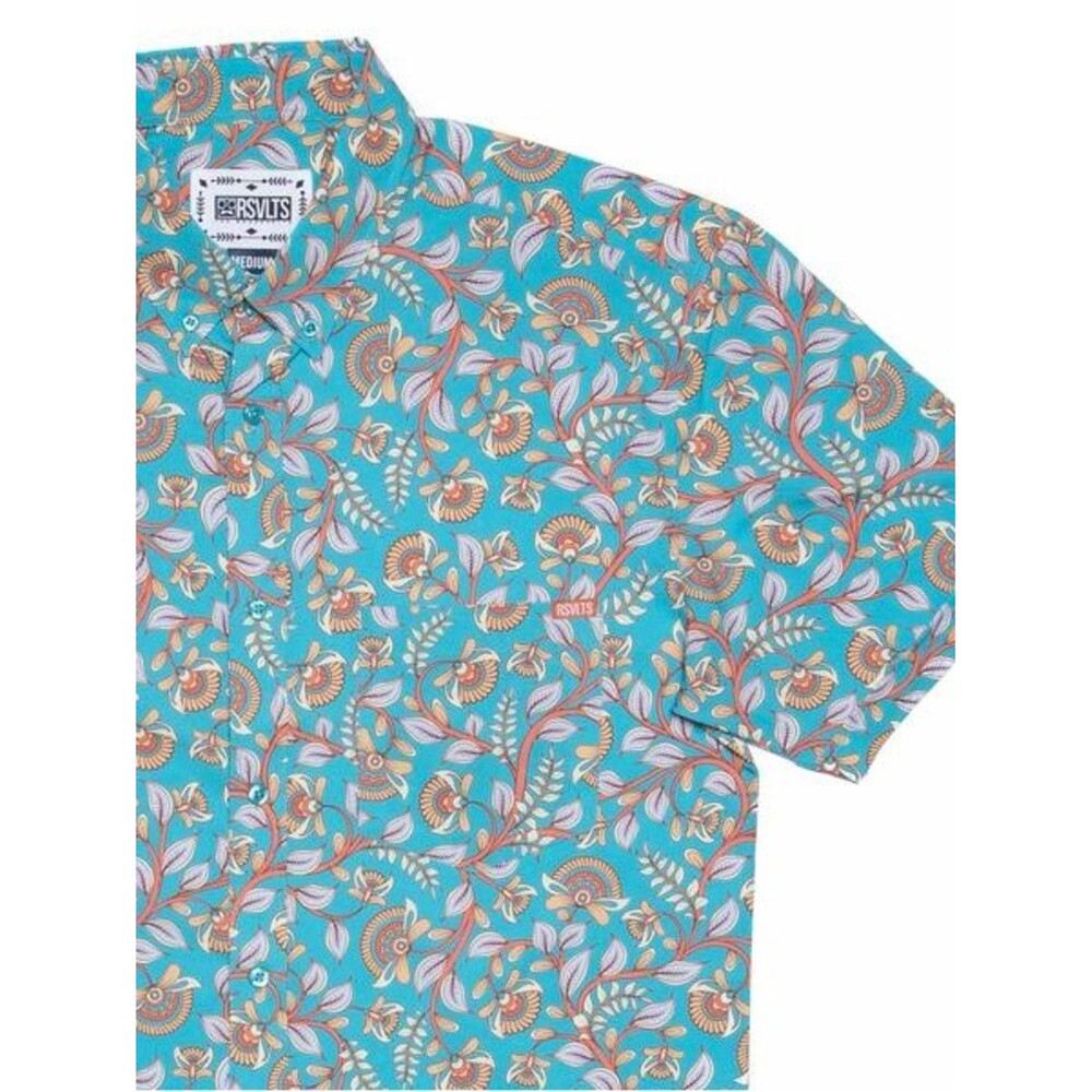 RSVLTS Kalamkari KUNUFLEX short-sleeve button-down shirt NWT